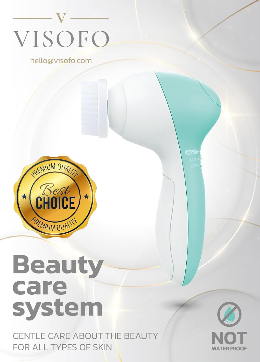 ONLY FOR USA Face Scrubber | Facial Cleansing Brush Exfoliator Skin Care Products Beauty Products Powered Electric Wash Exfoliating Spin Cleanser Cleaning Scrub Including 7 Heads (Opal)