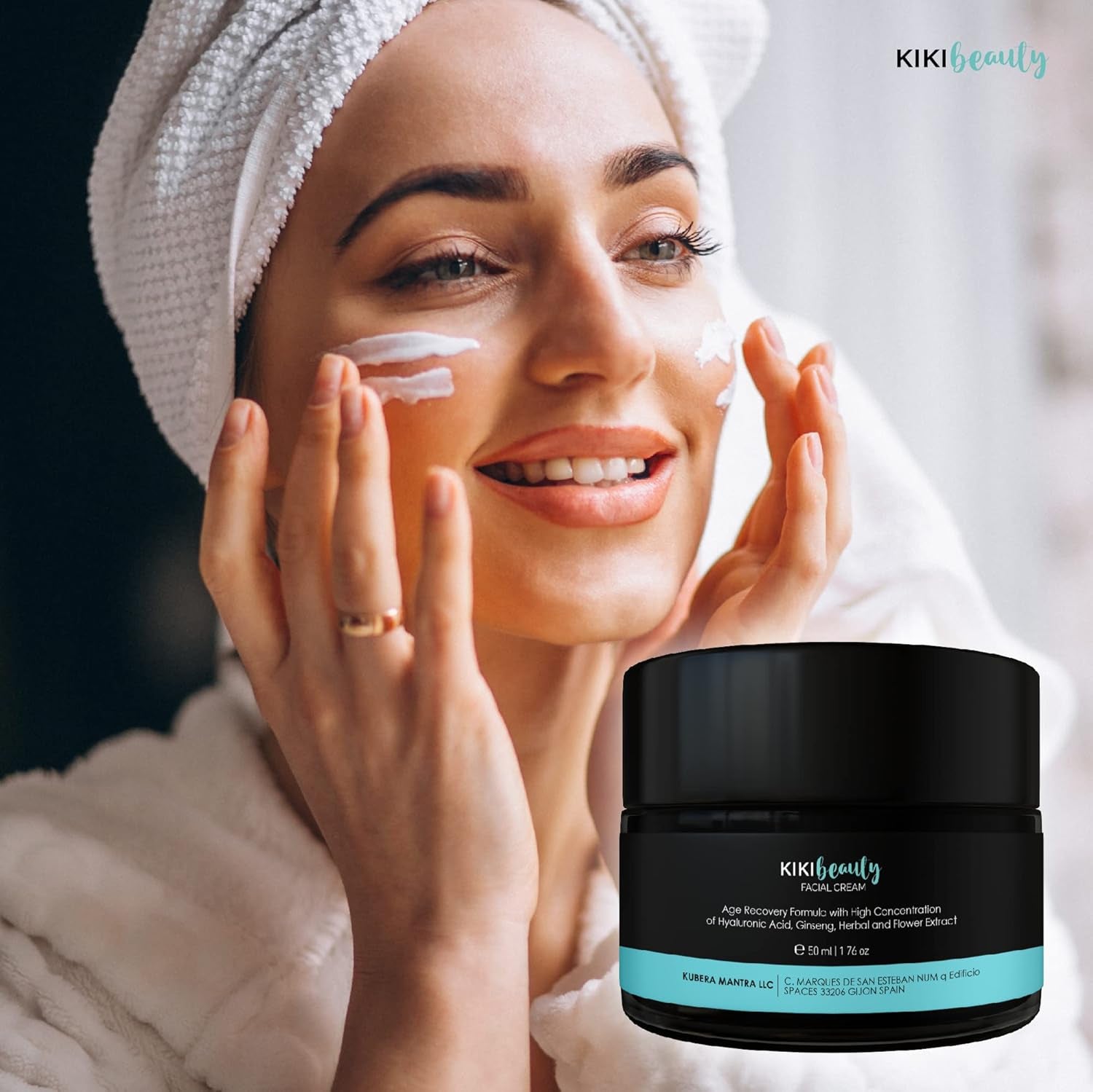 KIKILASH Crema Hidratante Facial Mujer & Hombre I Crema Solar Facial I Crema Facial Acido Hialuronico I Crema Hidratante Facial I Crema Colageno Facial 50Ml / 1.7Oz