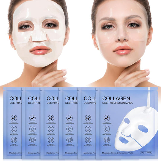 Mascarilla De Colageno,Mascarilla De Noche De Colageno Profundo,6Pcs Biodance Mascarilla De Colageno,Mascarillas Para Hidratar, Reafirmar Y Aumentar La Vitalidad De La Piel