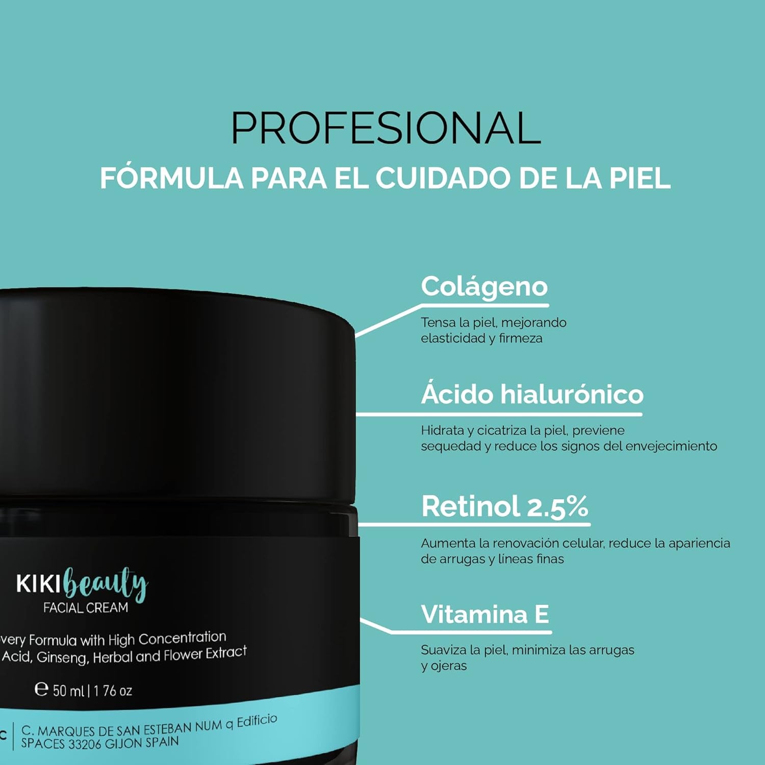 KIKILASH Crema Hidratante Facial Mujer & Hombre I Crema Solar Facial I Crema Facial Acido Hialuronico I Crema Hidratante Facial I Crema Colageno Facial 50Ml / 1.7Oz