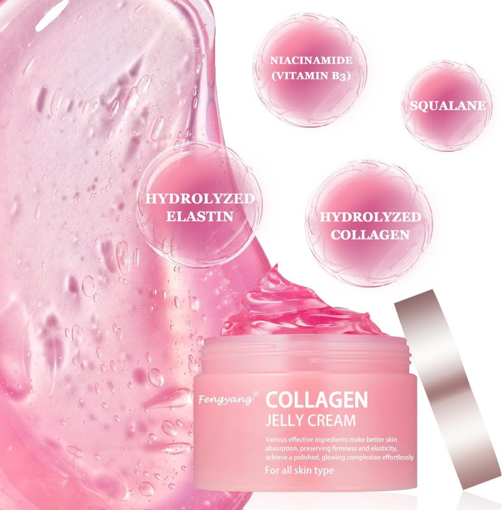 ® Crema De Gel De Colágeno, Collagen Jelly Cream, Crema Power Lifting De Colágeno, Crema De Colágeno, Crema Hidratante Collagen Nutrition Cream Reducción De Poros