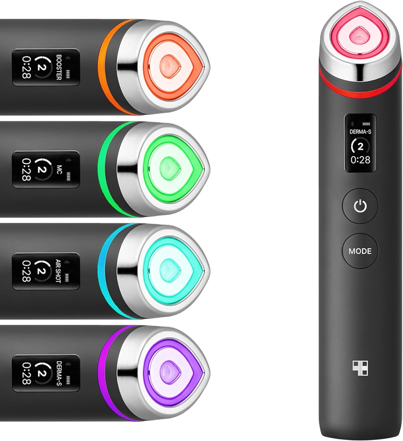 Age-R Booster Pro - Dispositivo De Terapia LED 6 En 1 Para Una Mejor Absorción, Radiance, Elasticidad, Contorno Facial, Cuidado De Los Poros Con 4 Modos, Cuidado Profesional De La Piel En