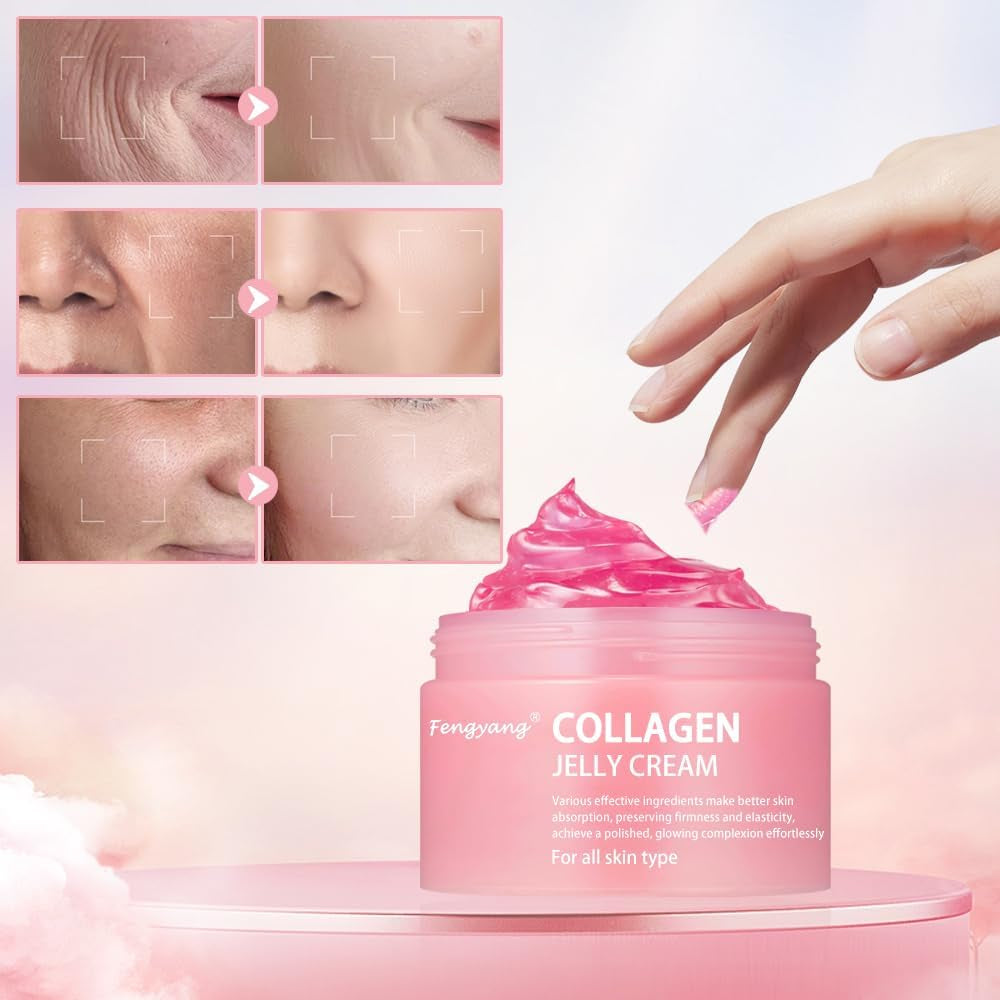 ® Crema De Gel De Colágeno, Collagen Jelly Cream, Crema Power Lifting De Colágeno, Crema De Colágeno, Crema Hidratante Collagen Nutrition Cream Reducción De Poros