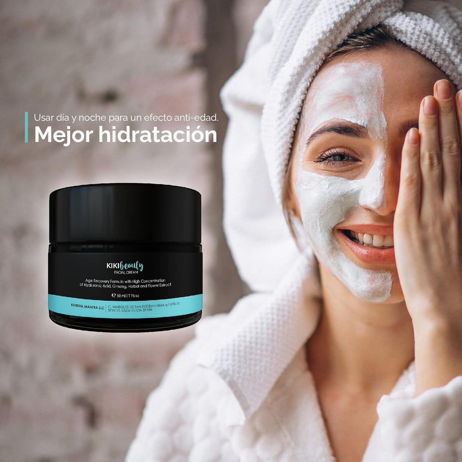 KIKILASH Crema Hidratante Facial Mujer & Hombre I Crema Solar Facial I Crema Facial Acido Hialuronico I Crema Hidratante Facial I Crema Colageno Facial 50Ml / 1.7Oz