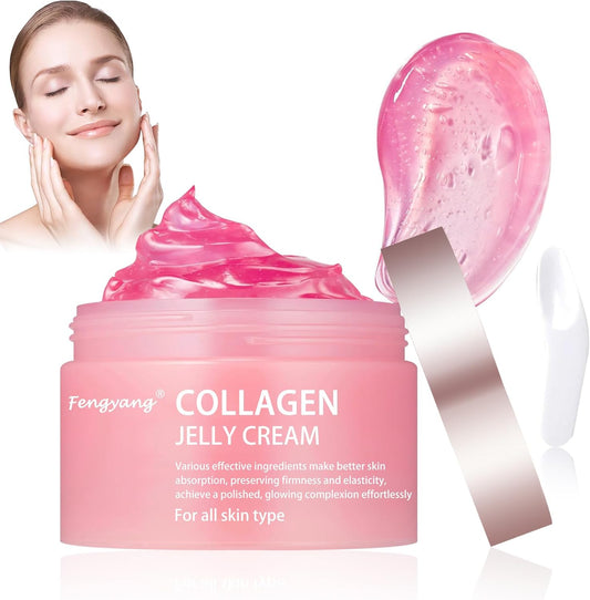 ® Crema De Gel De Colágeno, Collagen Jelly Cream, Crema Power Lifting De Colágeno, Crema De Colágeno, Crema Hidratante Collagen Nutrition Cream Reducción De Poros